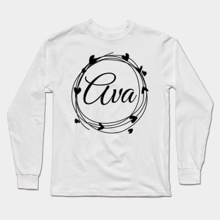 Ava name cute design Long Sleeve T-Shirt